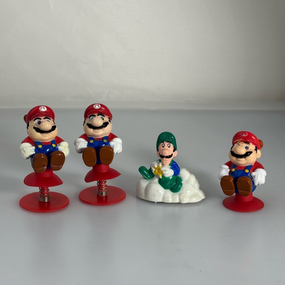 Vintage - 1989 McDonalds Super Mario Bros. Lot (4) - Nintendo Happy Meal Mario